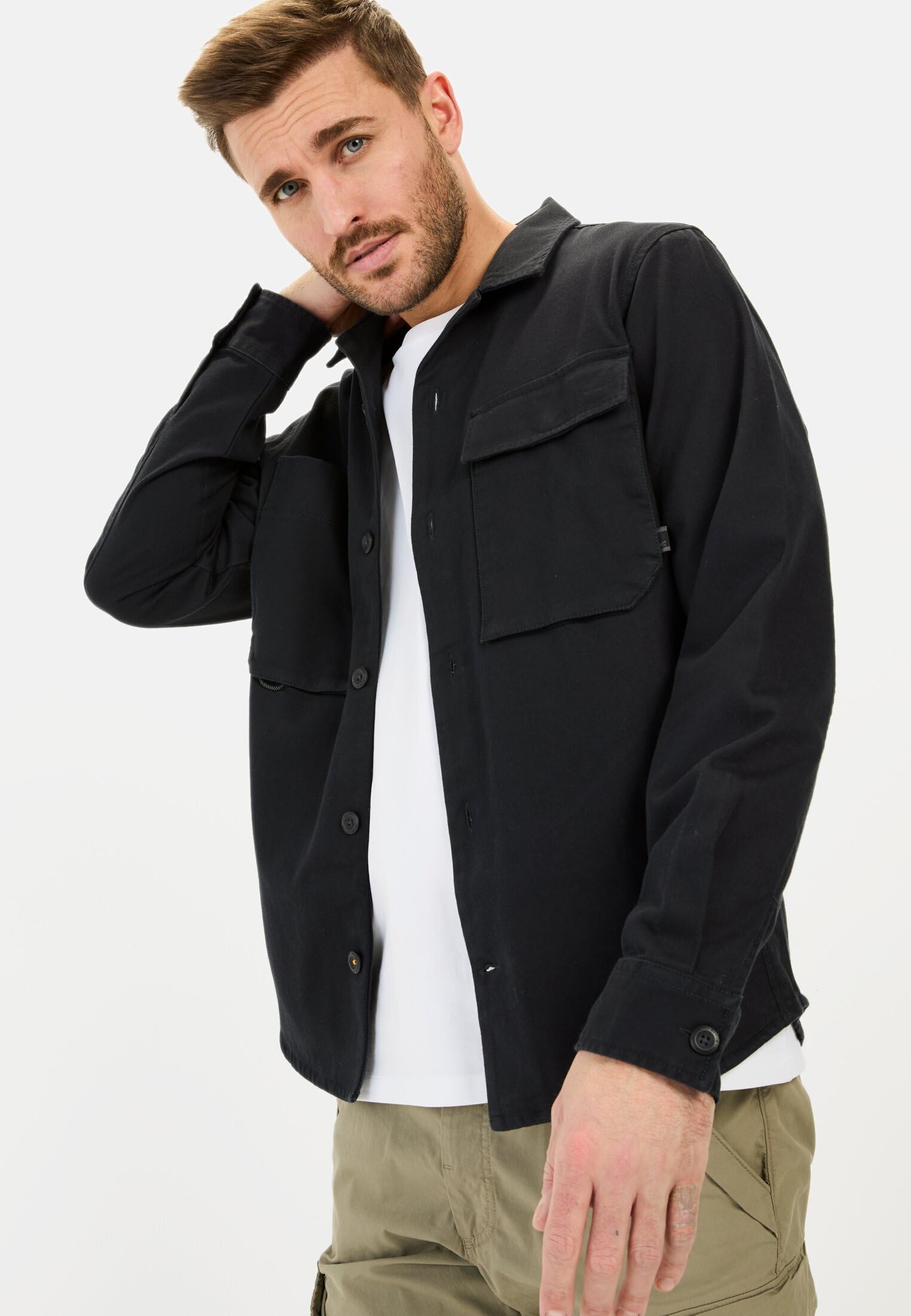 camel active Herren Overshirt aus Reiner Baumwolle