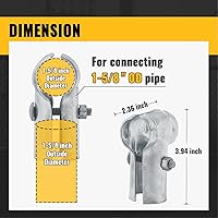 Vista 3 de VIVIDA Abrazaderas de riel de extremo de 1-5/8 pulgadas, accesorios de valla de enlace de cadena, conector de panel T para tubo de diámetro exterior
