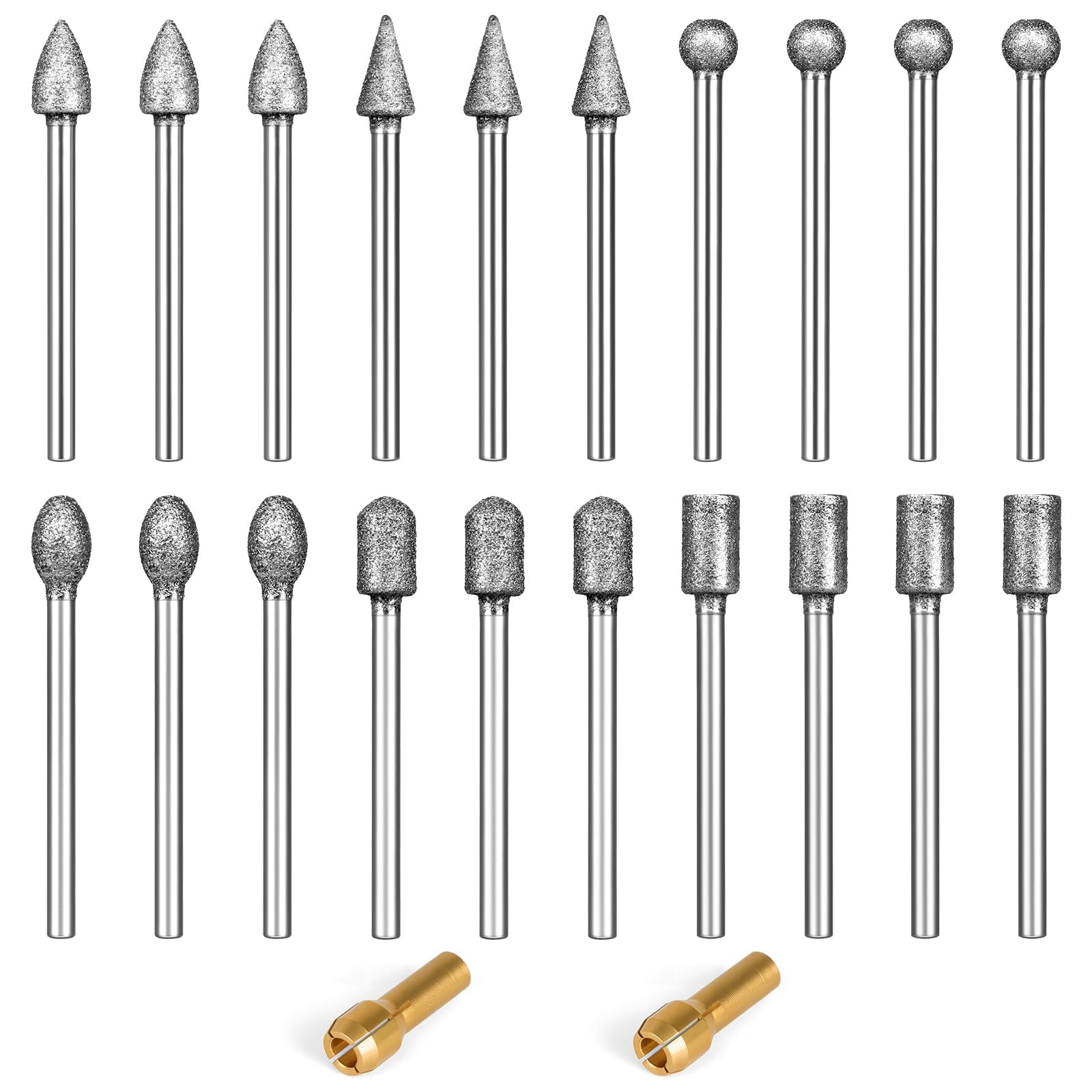 Diamond Grinding Bit Set - 20 Pieces 1/8 Inch -1