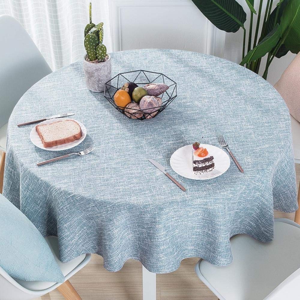 Nappe de cercle épreuve de teinture coton épais bleu 160cm pour en finir avec les taches