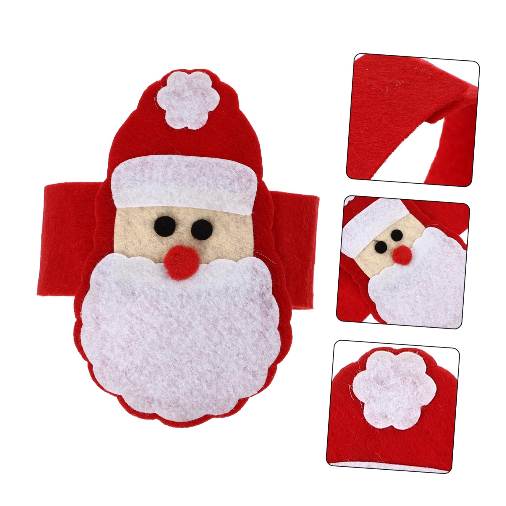 Cabilock 7 Sätze Weihnachtsserviettenschnalle Goldene Serviettenringe Weihnachtsring Christmas Decorations Table Weihnachtsdeko Schreibtisch Weihnachtsserviettenringe Vlies Rot 4 Stück * 7