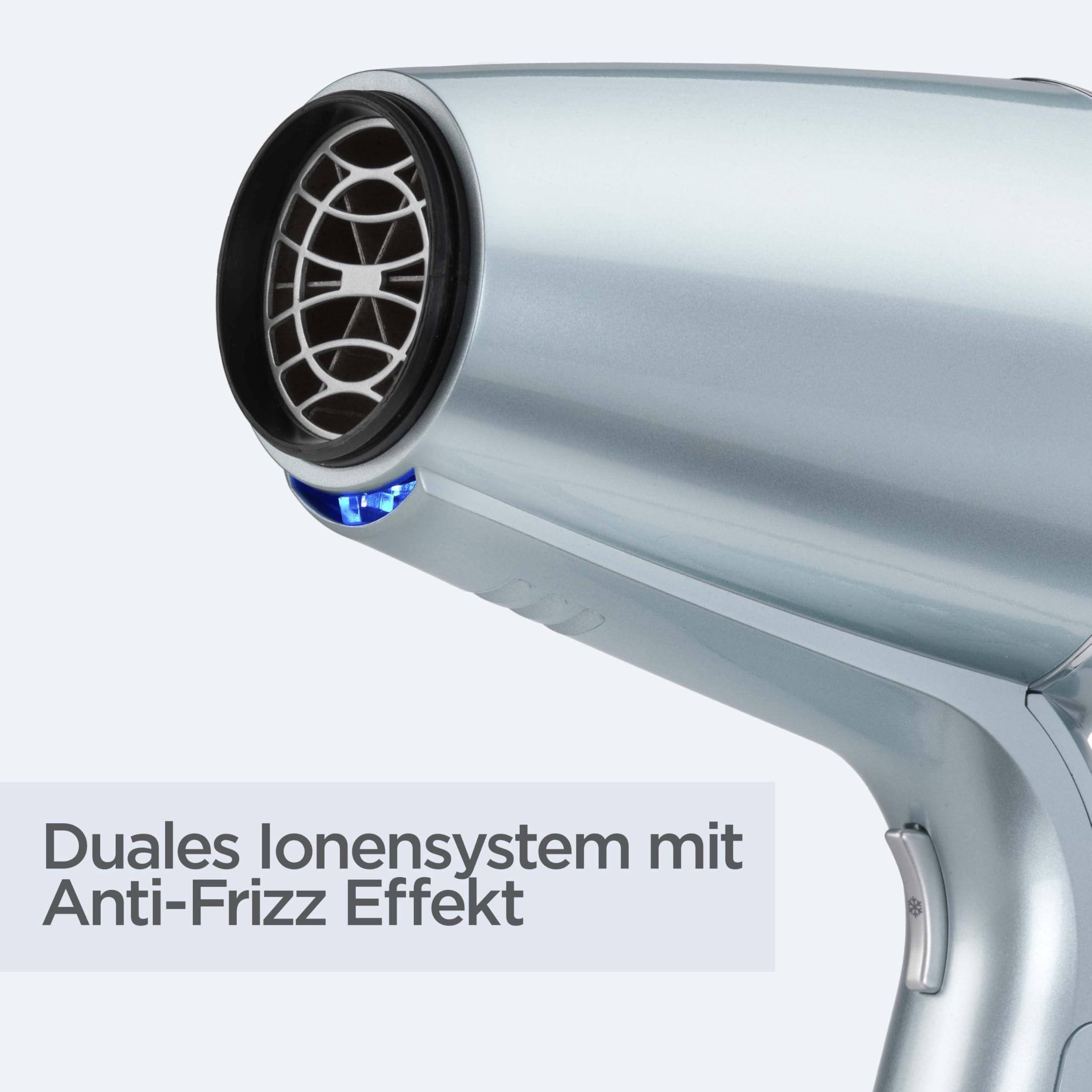 BaByliss Hydro‑Fusion Haartrockner mit Diffusor – Professioneller 2100‑W‑Ionen‑Föhn für frizzfreies Styling, Plasma‑Technologie für Glanz, leichtes Design, 3 Hitze‑ & 2 Gebläsestufen, Blau, D773DE