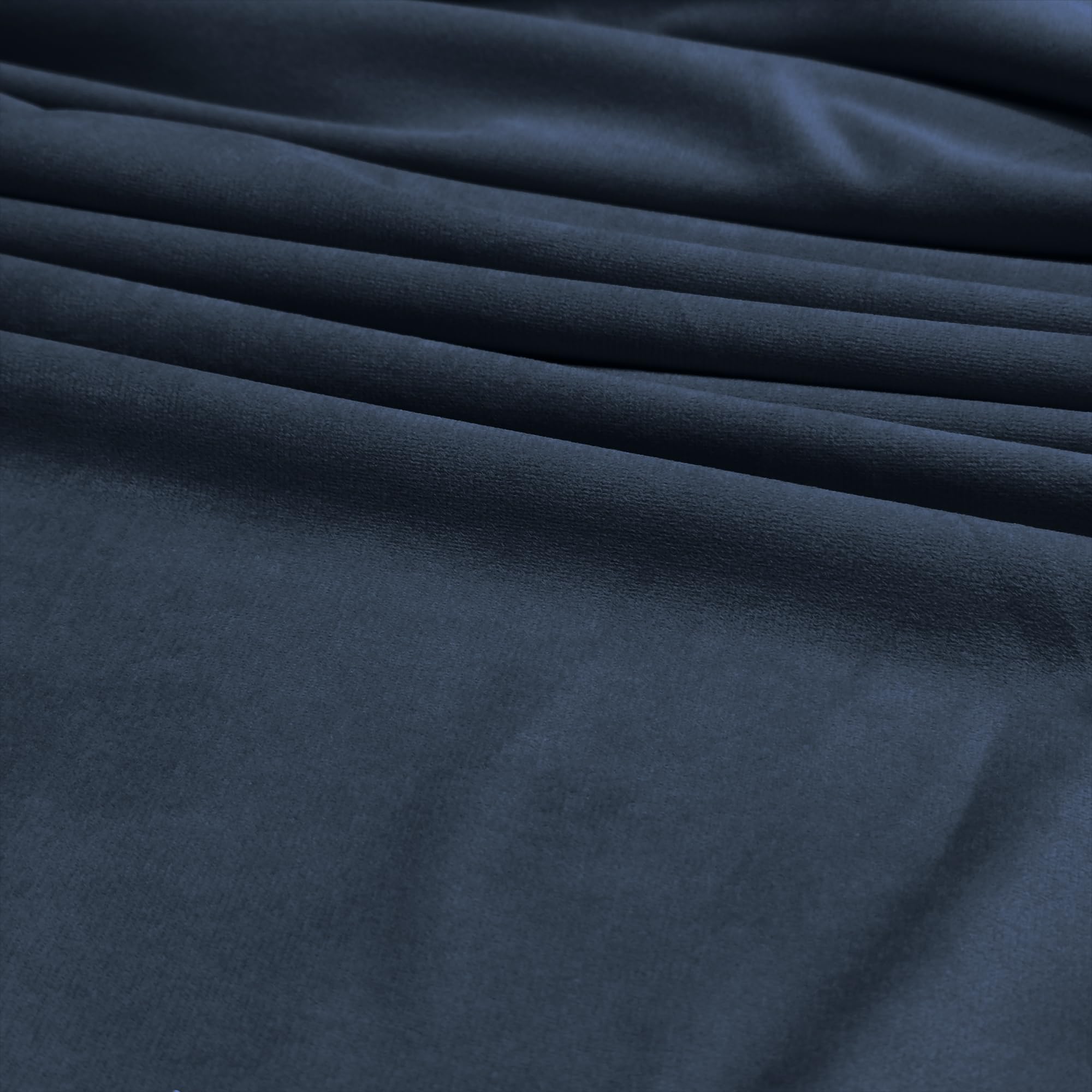 Luxury Velvet Upholstery Fabric – Soft Sheen 100% Polyester, 225 GSM Knitted Backed – Navy – 2 Metre (200cm x 148cm)