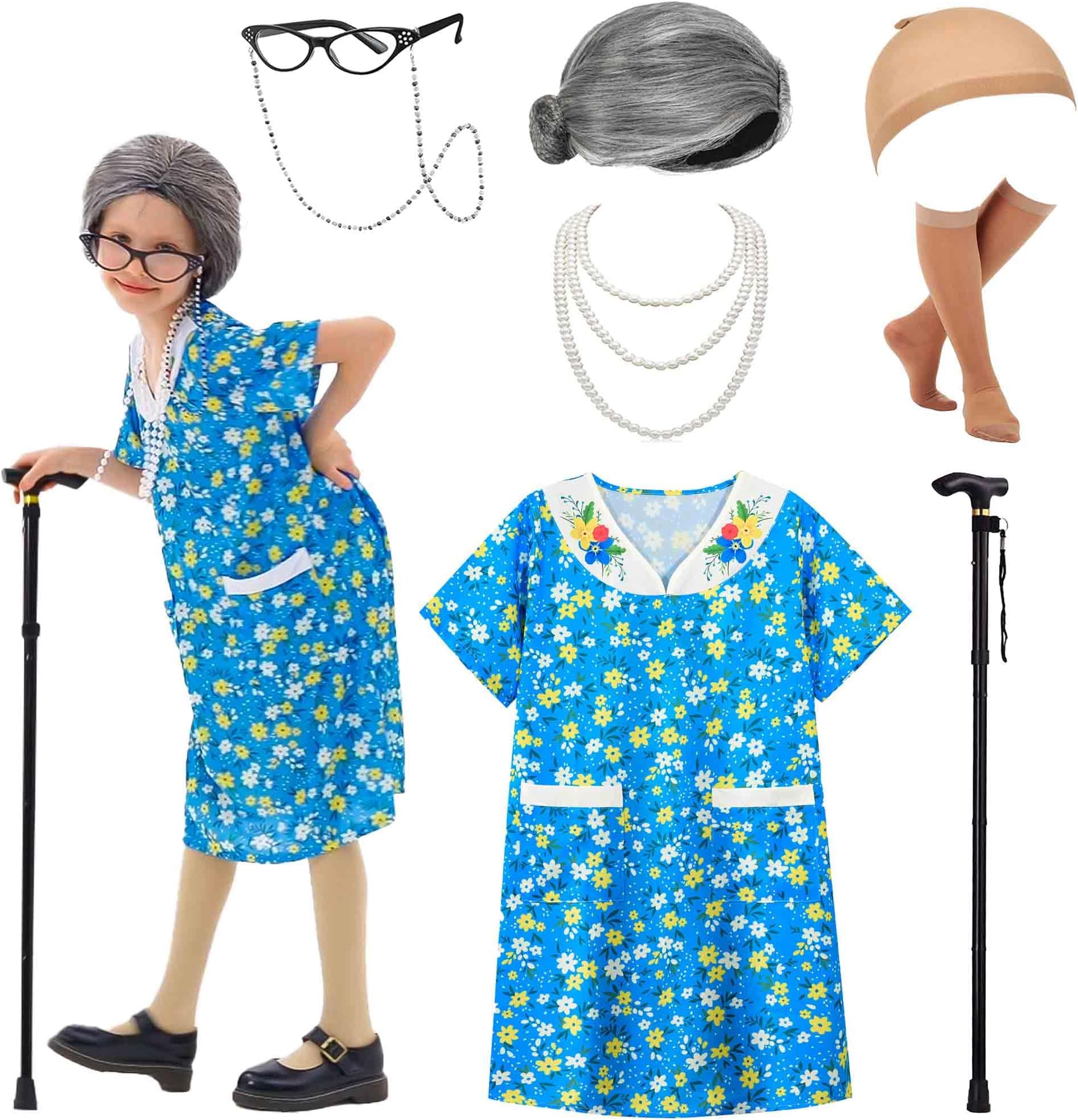 girls 2023 Girls Old Lady Costume Old Lady costumes