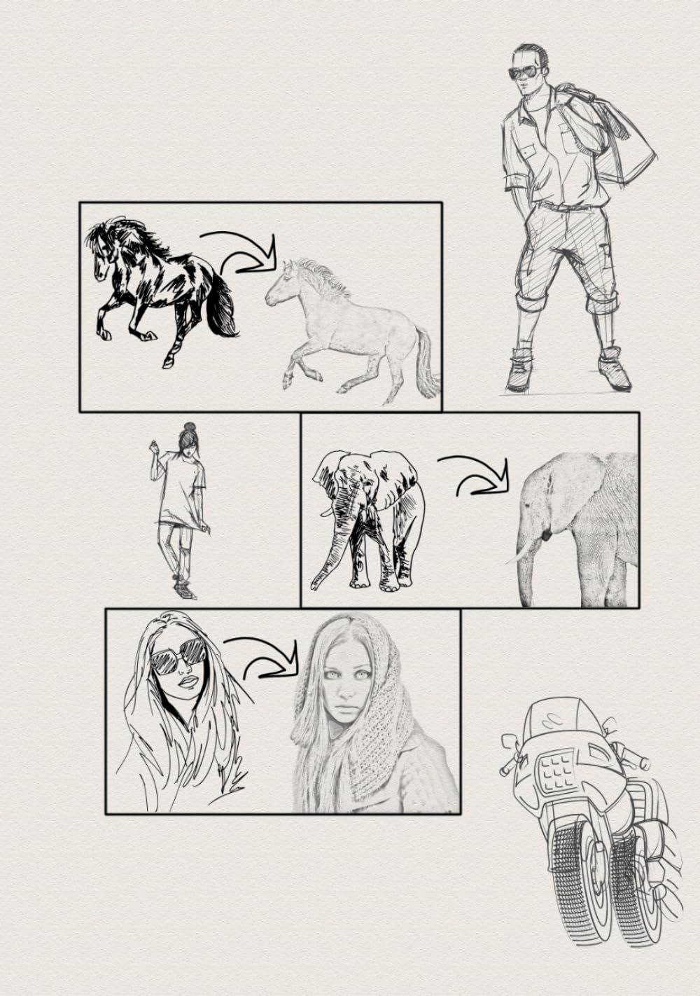 Carnet de croquis 150 pages pour dessin au crayon et fusain