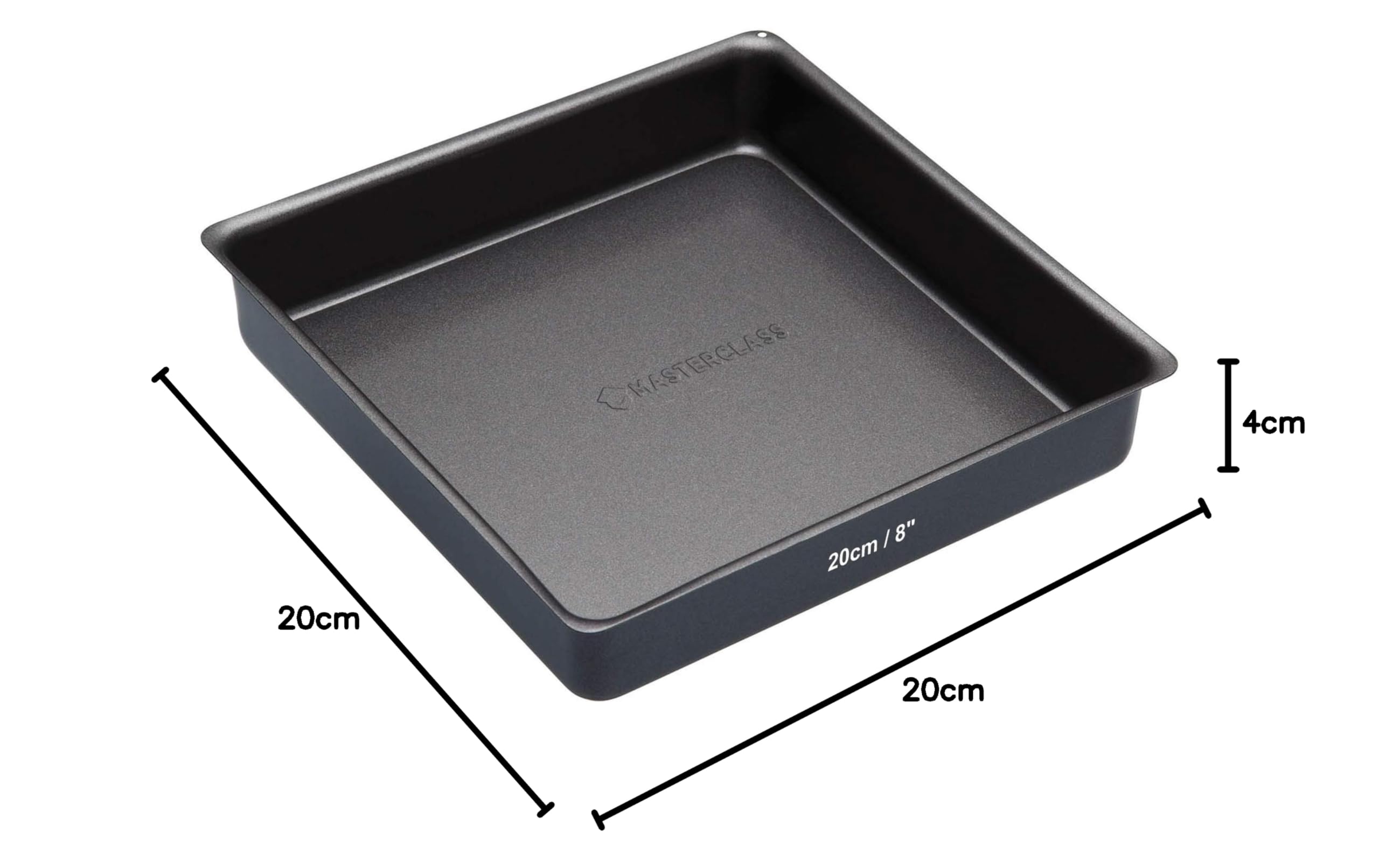 MasterClass Tortiera / Teglia da Forno Antiaderente con Base Removibile Quadrata, 20 cm (8")