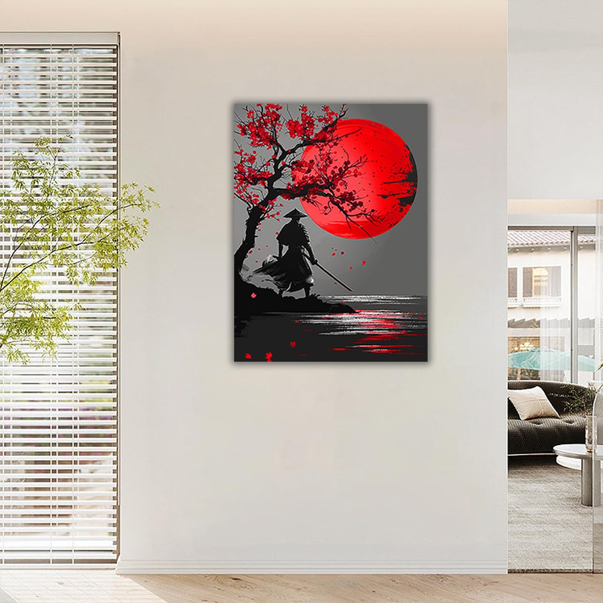 Red Samurai By 1926, Anime Style Warrior Print, Poster, Art Mural Sur