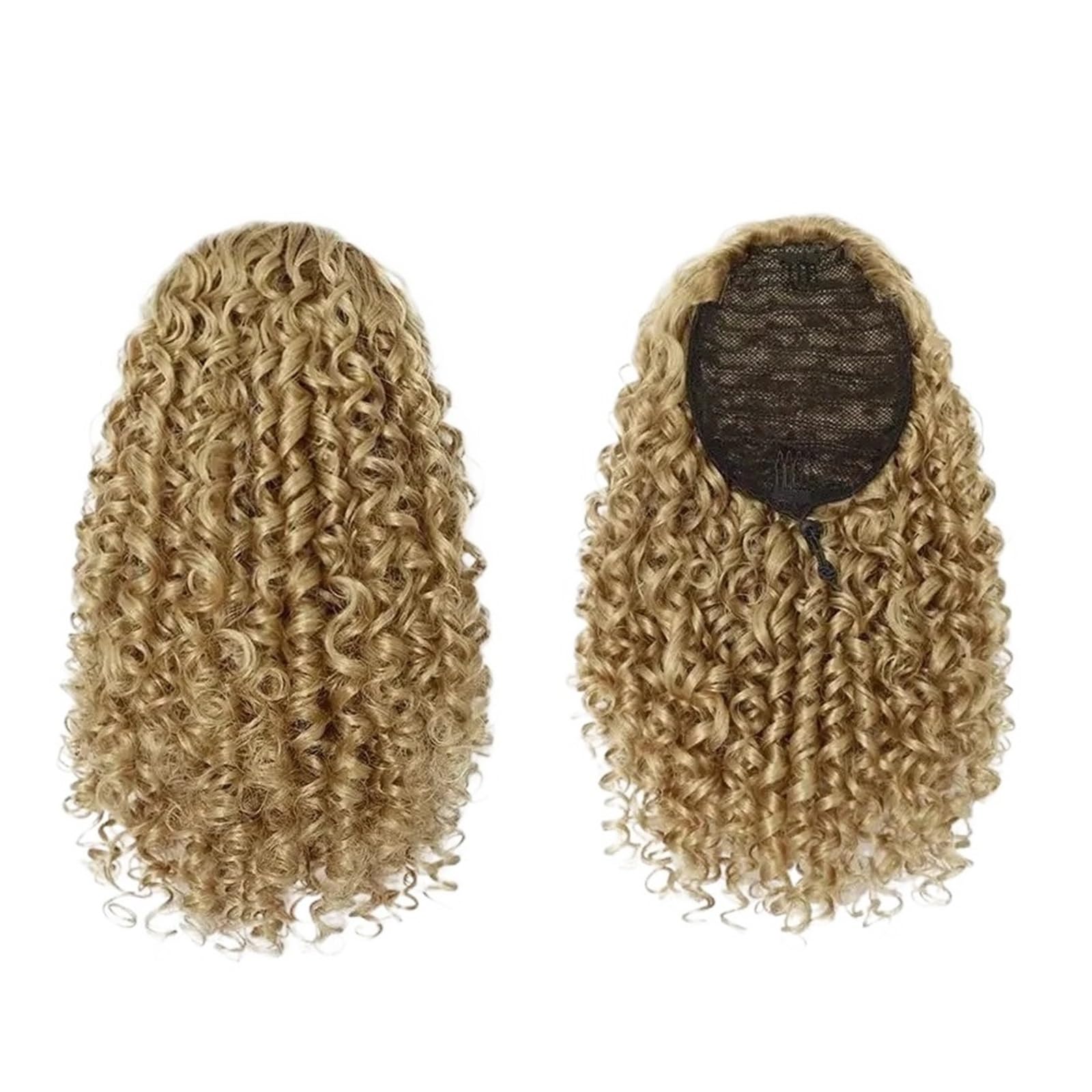 Lizhuzhuzs28 Ponytail Extension Ponytail Extension for Women Short Loose Curly Clip Fake Tail Hairpiece Blonde Fluffy Hairpiece(Blonde)