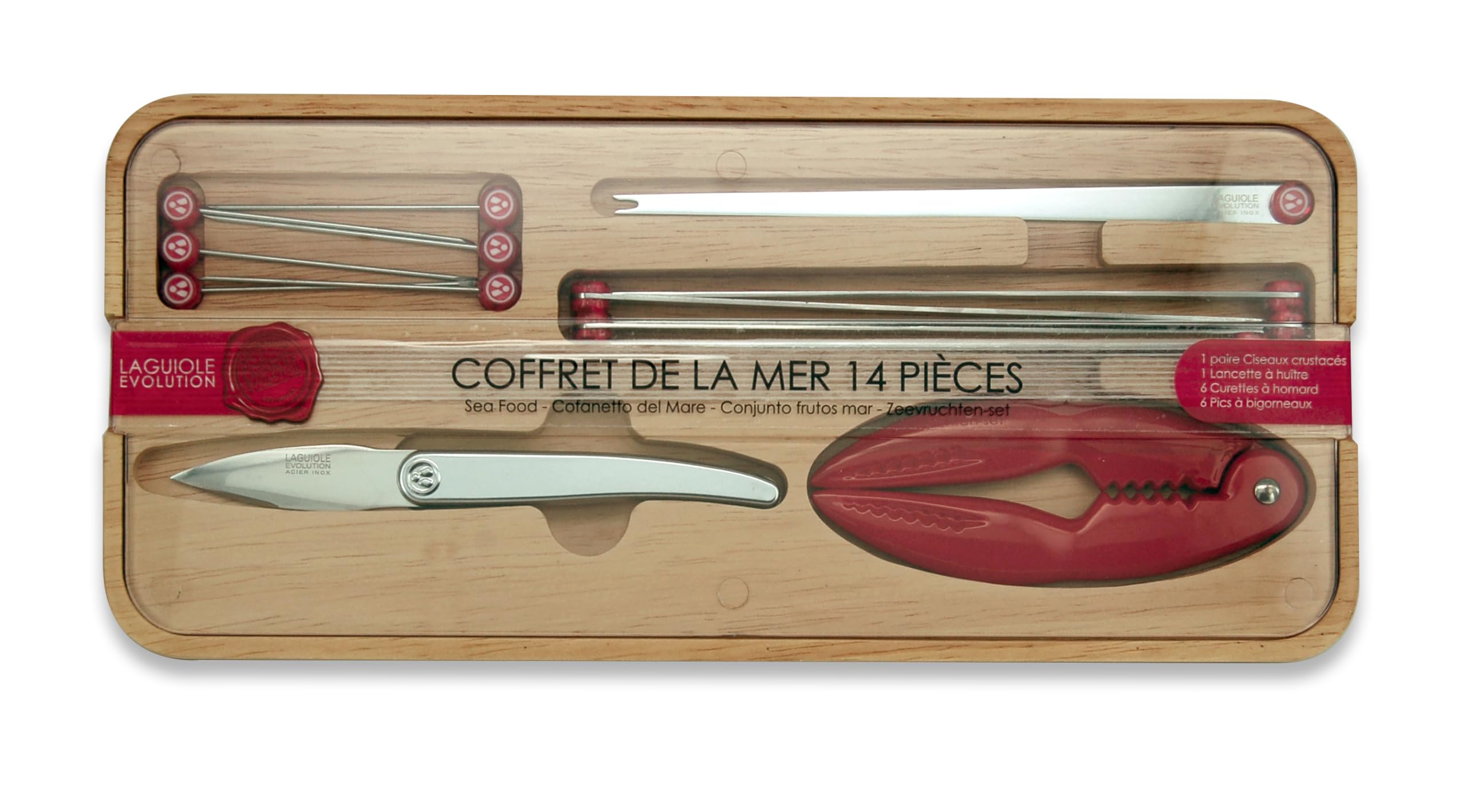Coffret bois 14 pièces - Fruits de mer