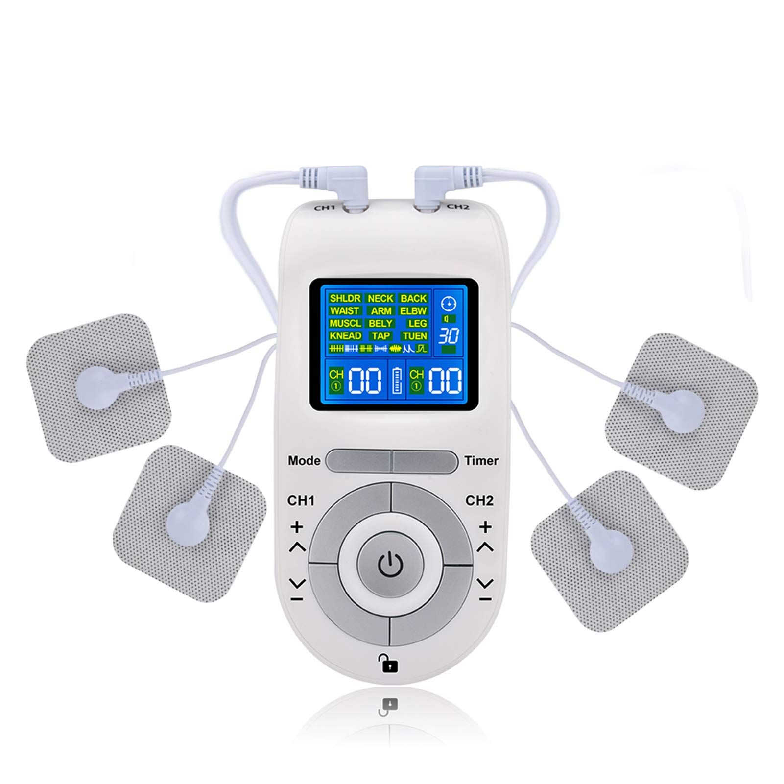 ZAIED Tens Machine Massager EMS Electronic Pulse Massager, Electrical Nerve Muscle Stimulator Acupuncture Low Frequency Physiotherapy