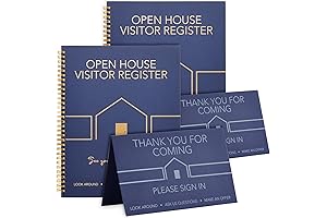 Juvale Open House Sign-in Book and Realtor Tent Card Set