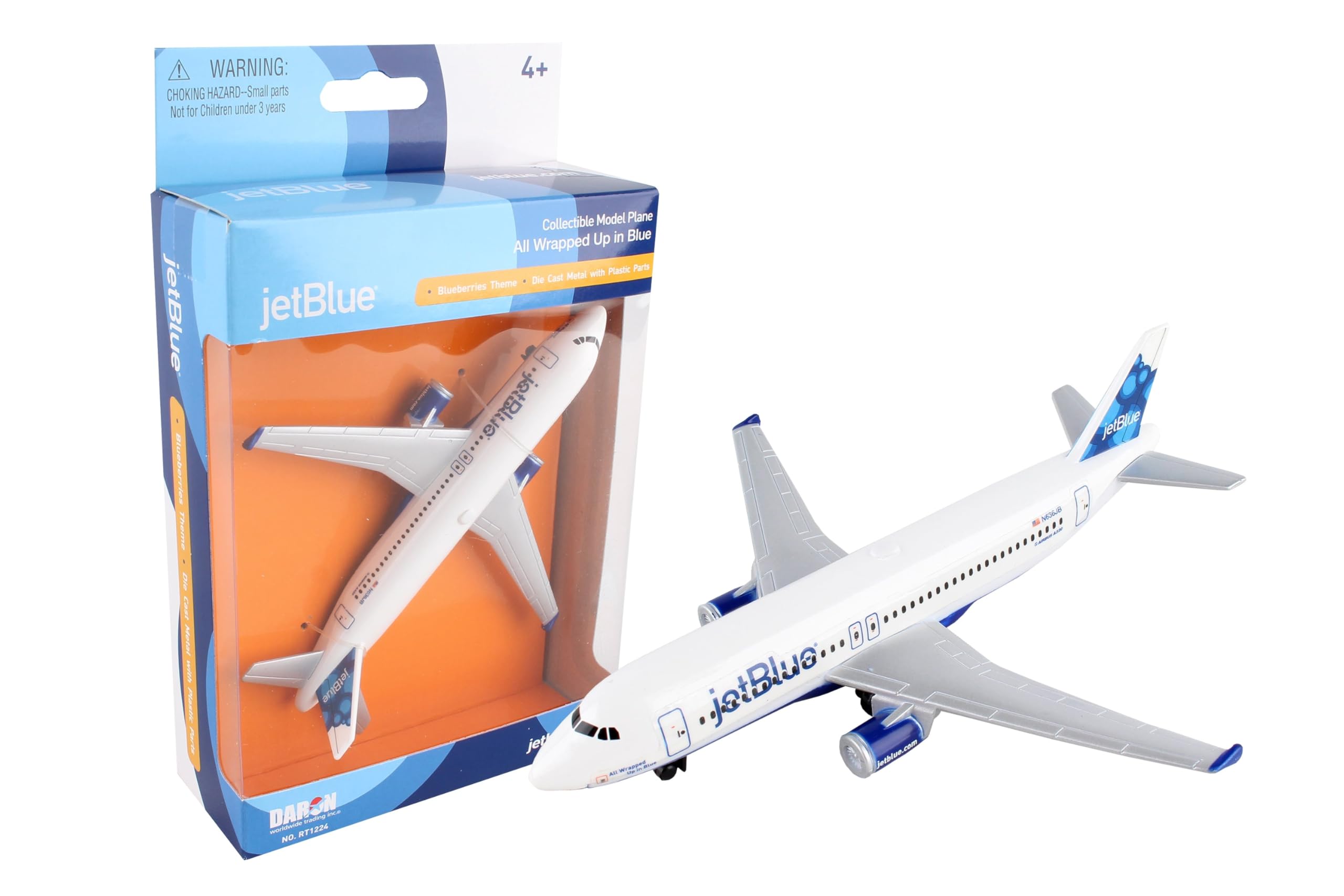 Daron Toy Airplane – jetBlue – Die-Cast Metal Model Airplane Toy with Plastic Parts for Kids Ages 3+