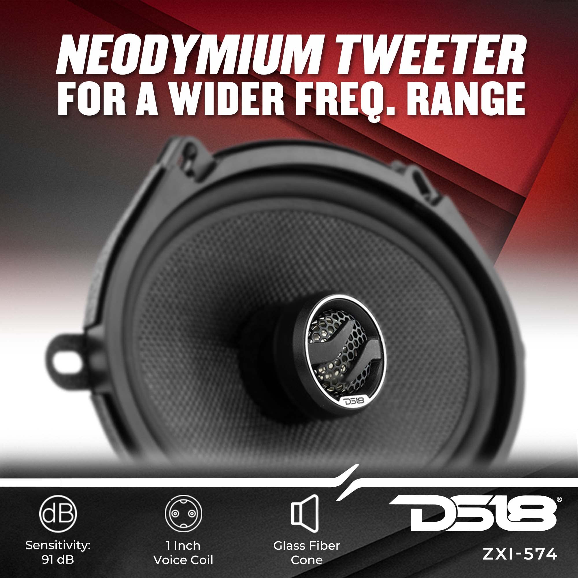 DS18 ZXI-574 5x7" 2-Wege Koaxial-Auto-Lautsprecher Paar 210 W Max 4 Ohm
