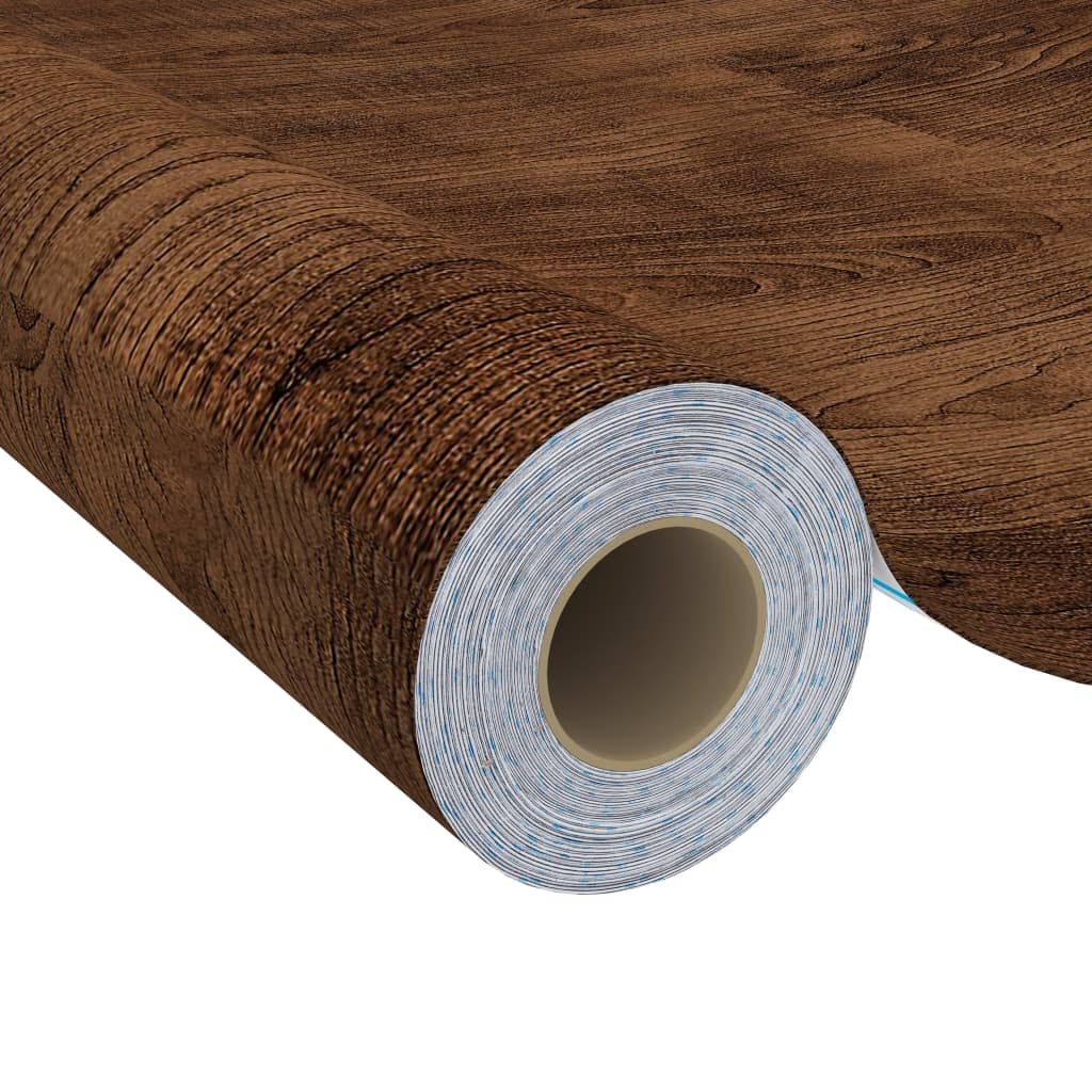 Set di 2 pellicole autoadesive per mobili, 500 x 90 cm, effetto legno, per rivestire armadi, porte e tavoli, in PVC, decorazione rustica