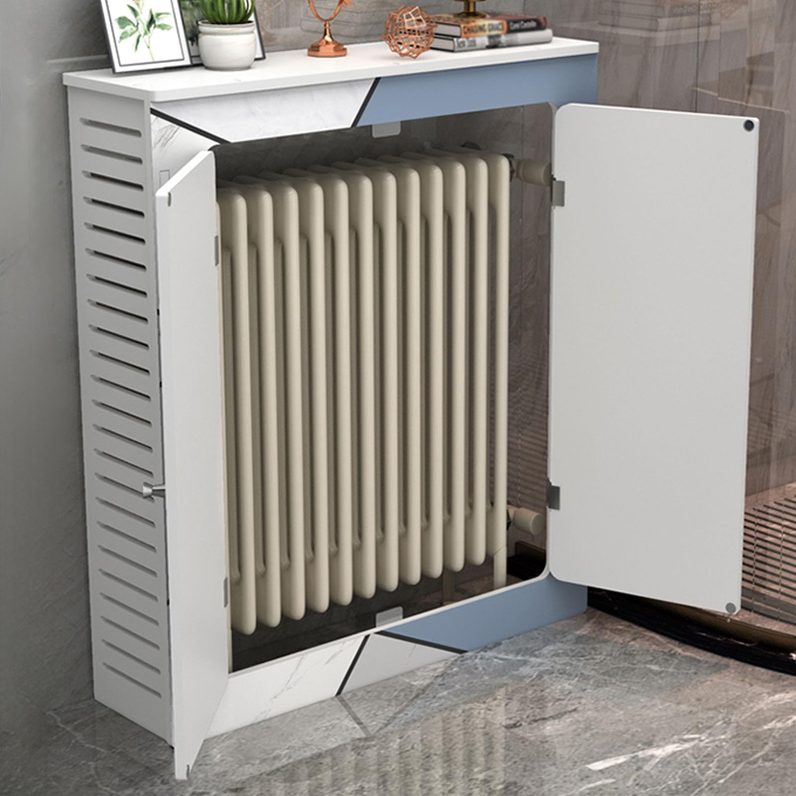 Cubre Radiador Estante de Gabinete de Calefacción Almacenamiento Sala de Estar
