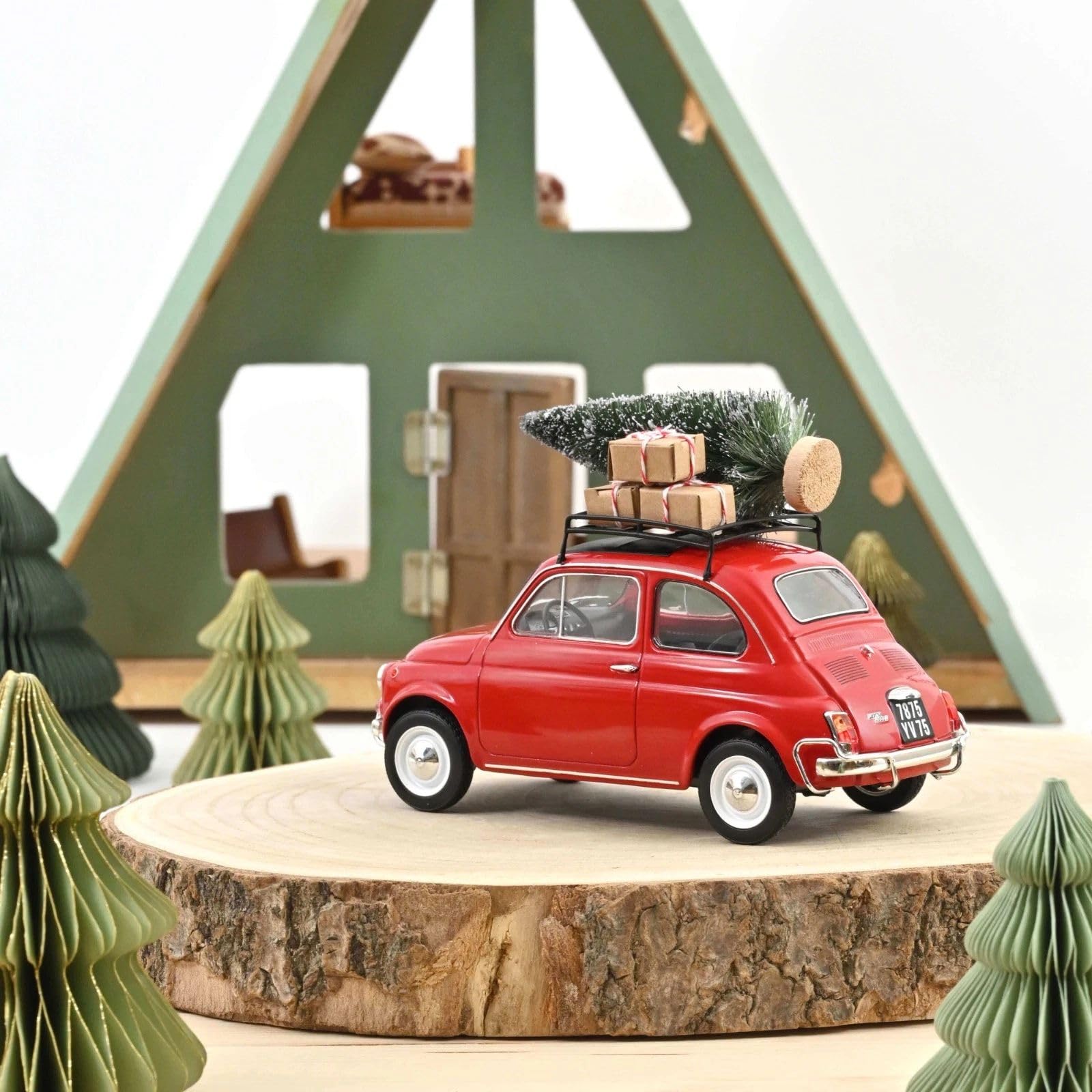 Amazon | ノレブ 1/18 フィアット 500 L 1968 レッド クリスマス