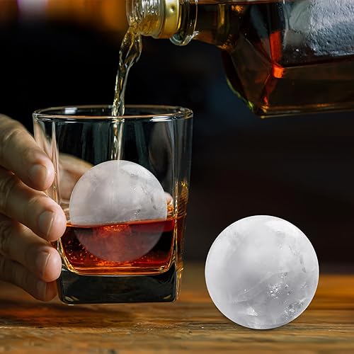 Miniatura 7 de Bandeja para cubitos de hielo, moldes redondos grandes de 2.54 pulgadas, fácil de liberar, perfecta para cócteles, whisky, bourbon, jugo, café