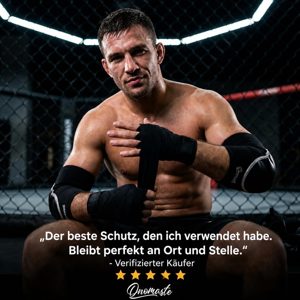 Ellenbogenbandage, Muay Thai, MMA, Thaiboxen, Thaiboxen, Ellenbogen, Sehnenscheidenentzündung, Ellenbogenschutz, Schwarz x Schwarz, Einheitsgröße