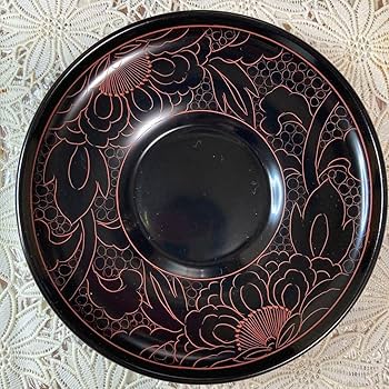 Amazon.co.jp: 輪島塗 沈朱牡丹彫 茶托 5枚組 : ホーム＆キッチン