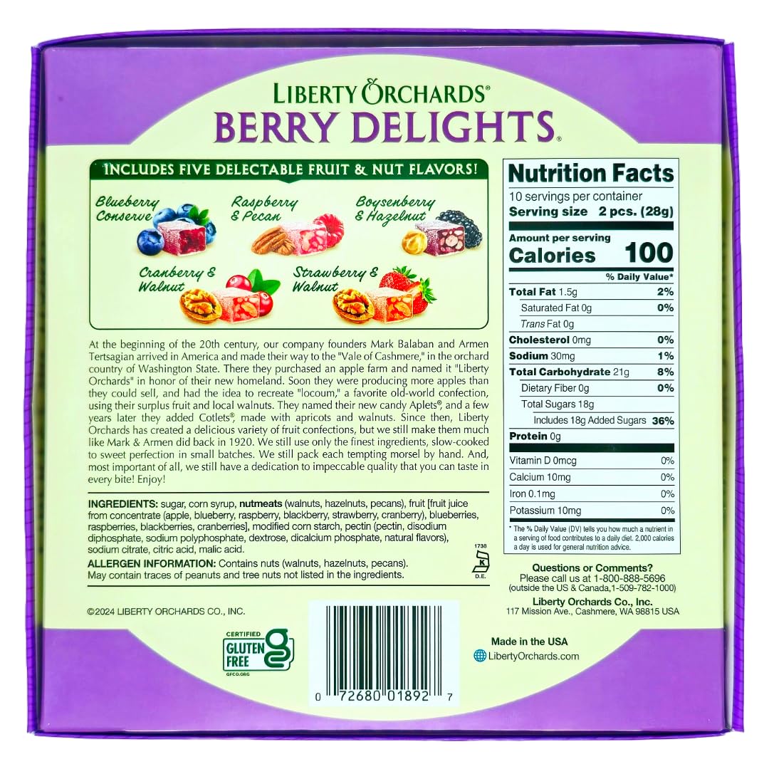Liberty Orchards Berry Delights and Aplets & Cotlets 20 oz. Bundle
