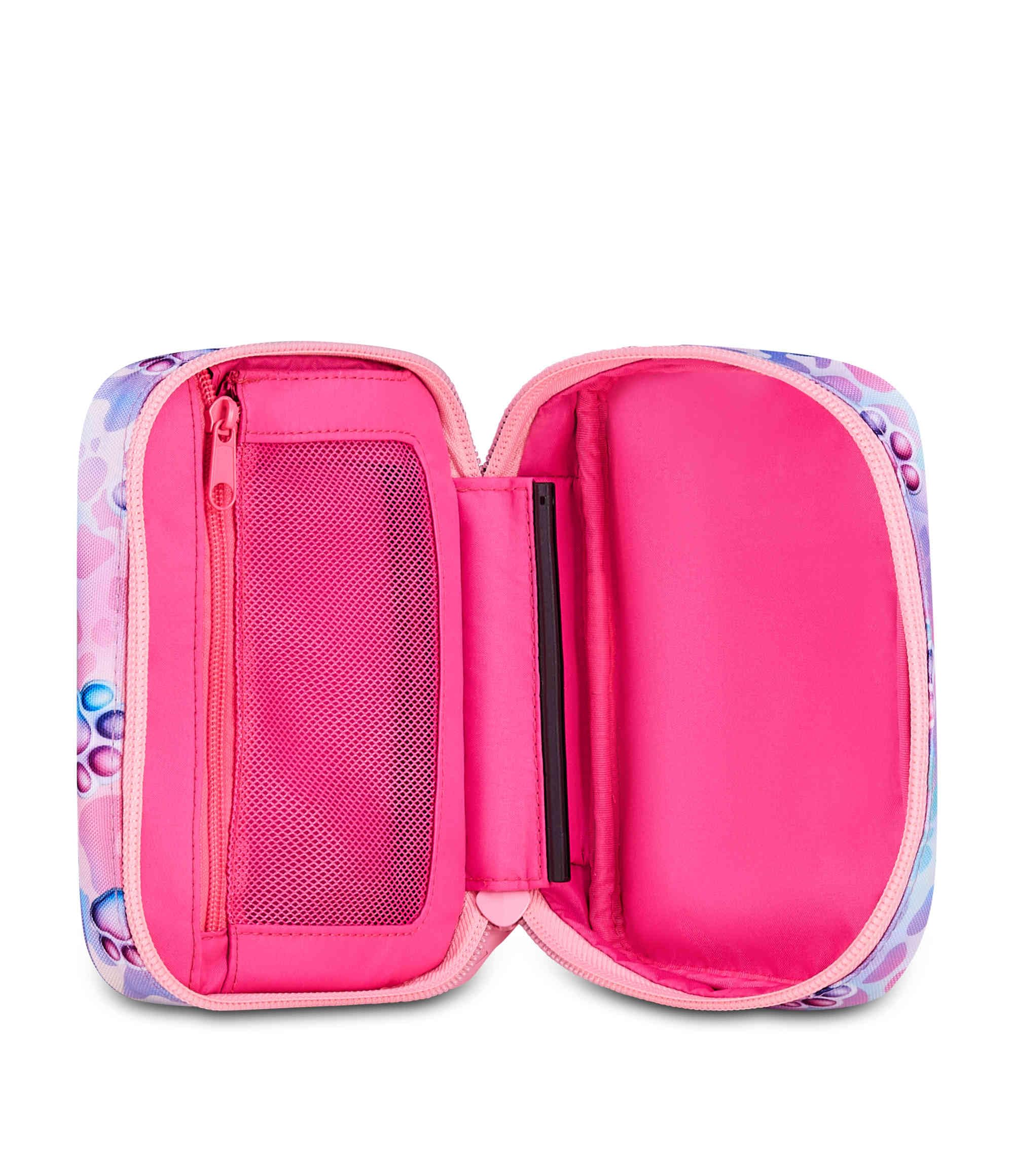 SJ GANG STYLE JAM GANG Astuccio Scuola Speed Pad Plus GLOWCAT, Viola, Portapenne Monoscomparto Attrezzato, 45 pezzi, Planche amovibili, Tasca interna, Accessori Zaino, Scuola elementare, Bambina