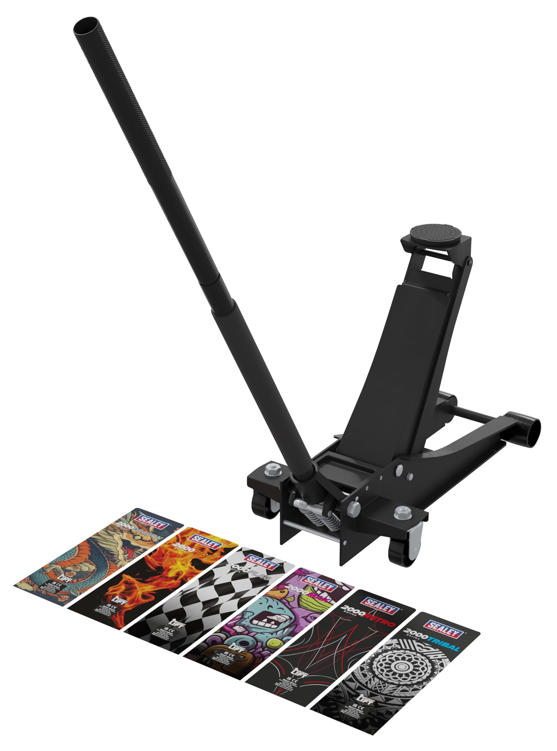 Sealey Cric a carrello con ingresso basso, design personalizzato, 2 tonnellate, 2000 CB, colore: nero