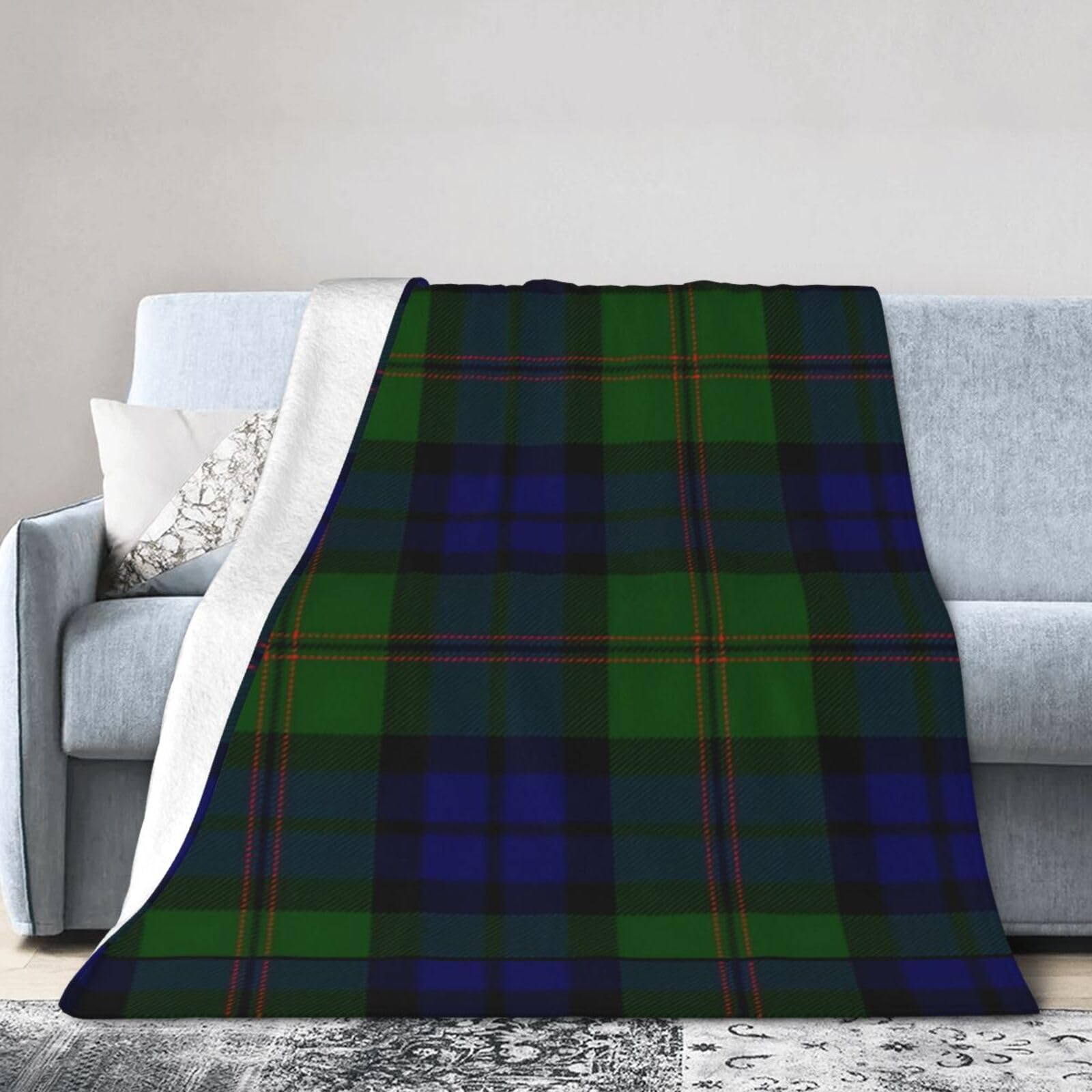 ERTDFXCV Clan Dundas Tartan Blanket 50"x40"