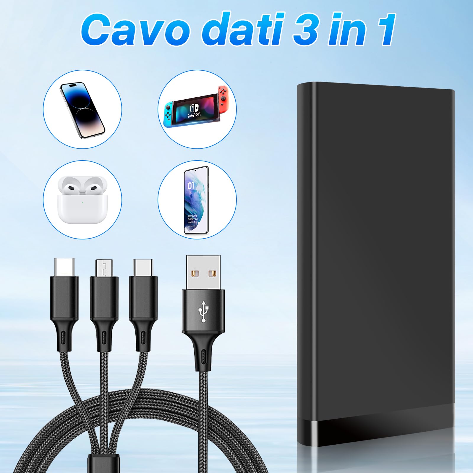 Portatile Telecamera Nascosta, 10000mAh Power Bank Micro Camera Spia Nascosta, HD 1080P Mini Spy Cam con Visione Notturna e Sensore di Gravità per Interno/Esterno