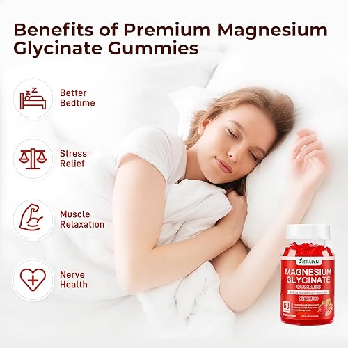 Miniatura 3 de Gomitas de glicinato de magnesio de 600 mg, gomitas de magnesio sin azúcar para adultos, suplemento de magnesio de alta absorción para alivio del