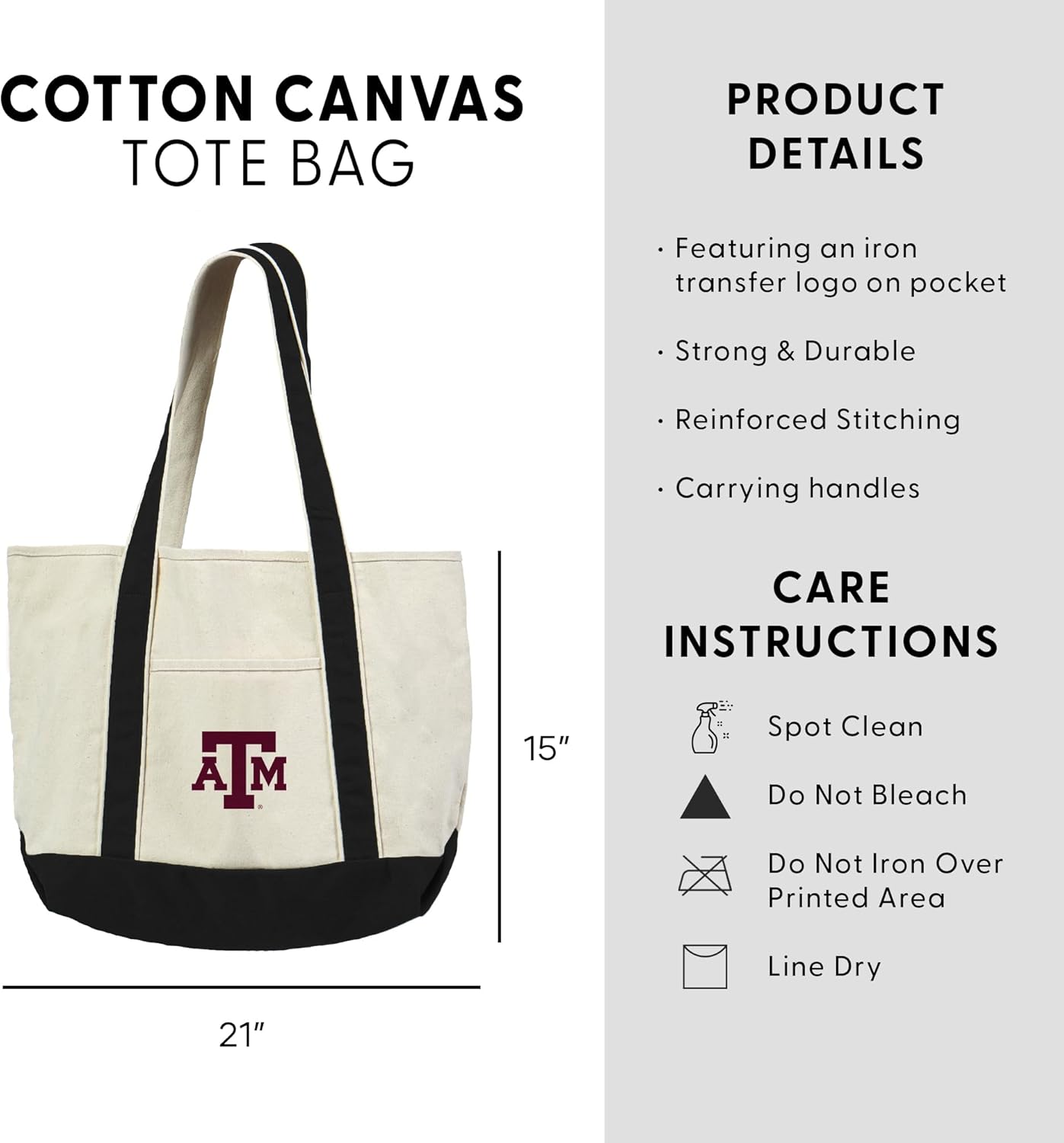 Northwest NCAA Unisex Canvas Tote Bag