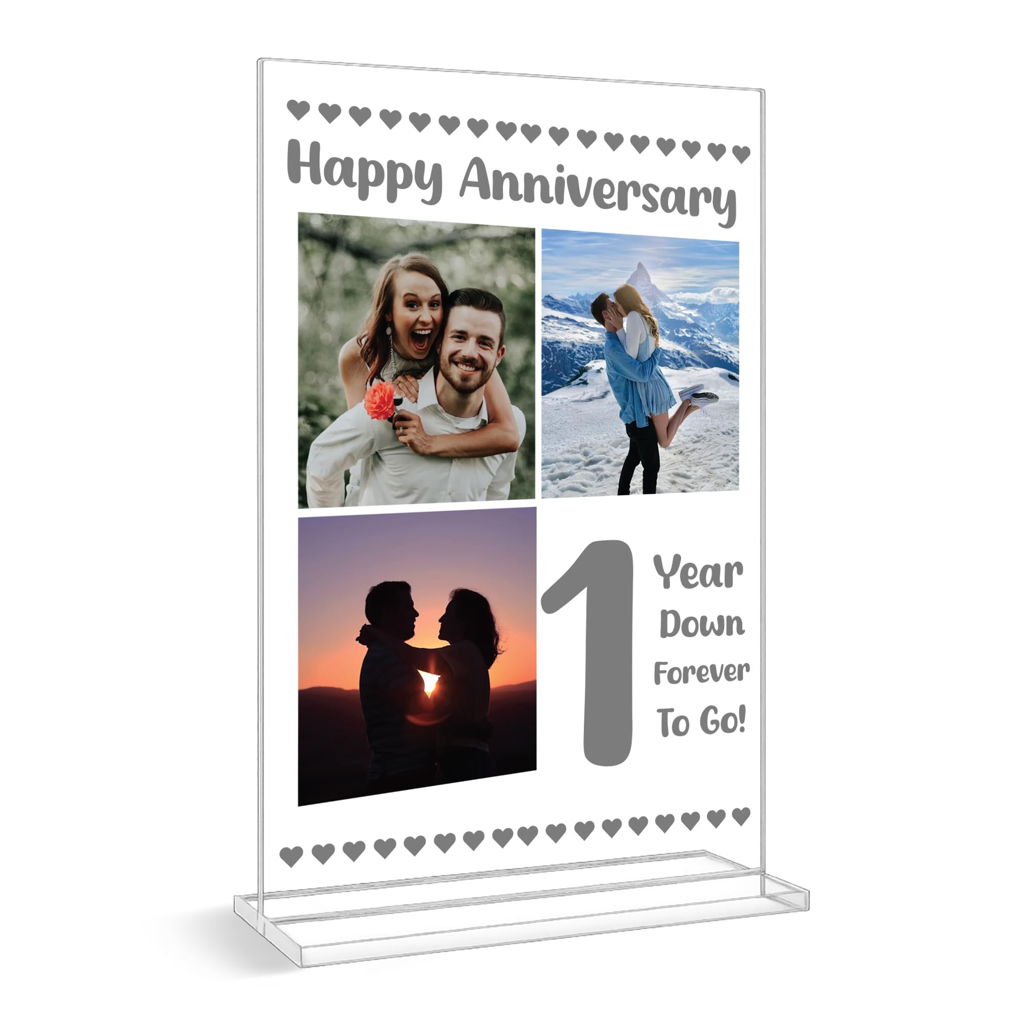 Red Ocean 1st Anniversary Photo Plaque First Paper Anniversary Keepsake For Boyfriend Girlfriend Him Her