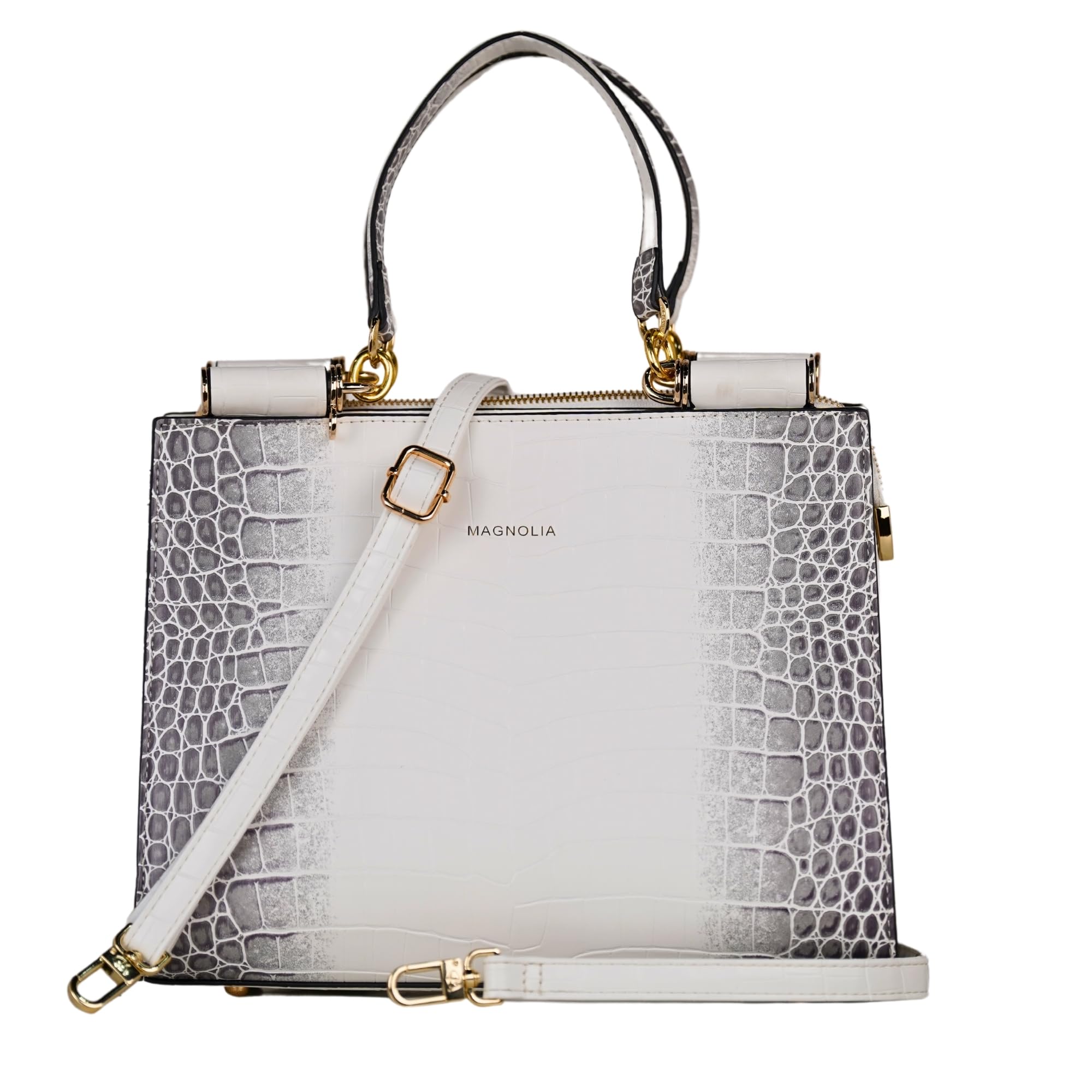 Magnolia Glam Grip Handbag - Croco Style Medium Bag (Black) (B0CYLZ3BQX) Amazon Price History, Amazon Price Tracker