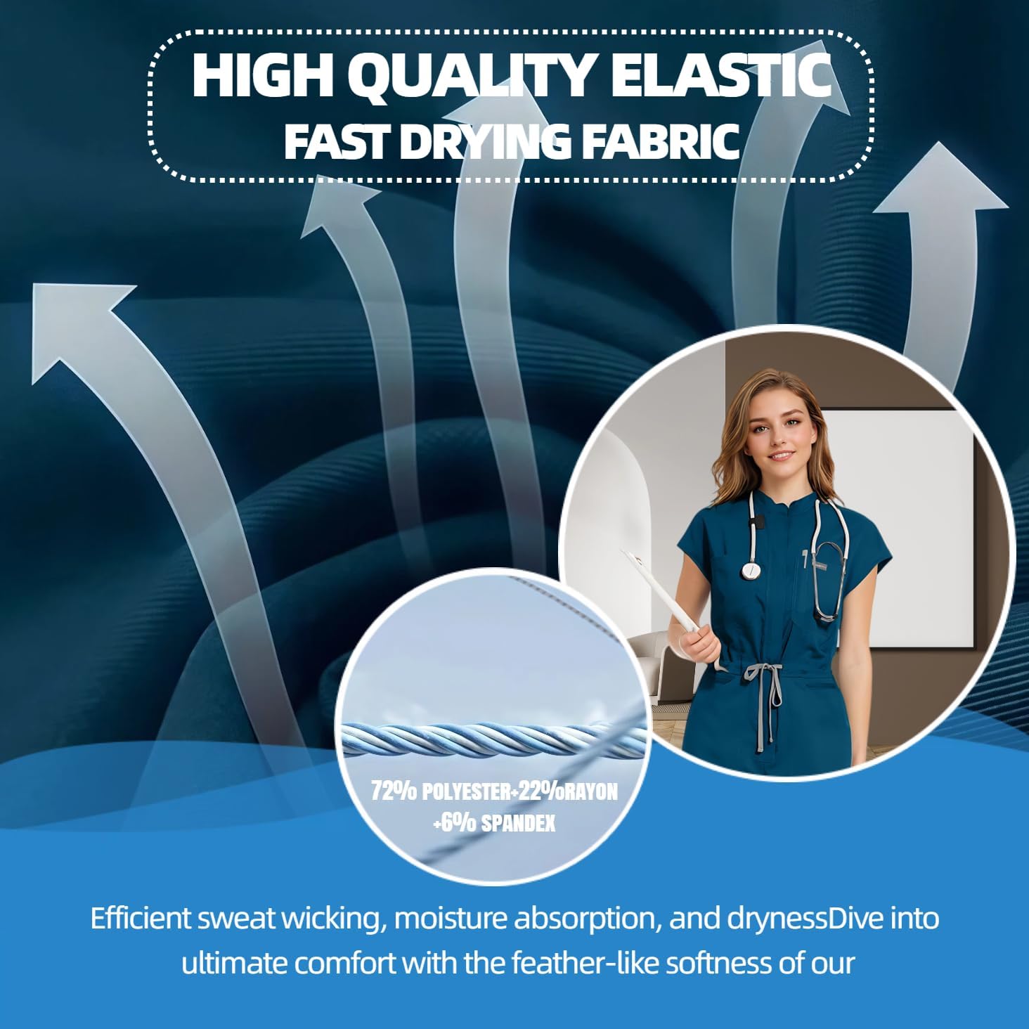 UNIQOCK Womens Scrub Sets with Mandarin Collar,Unisex Jumpsuit Workwear,Medical Uniform for Doctors, Nurses, Beauty Salons - Image 6