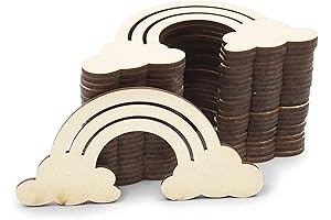 Bright Creations Unfinished Wood Cutouts for Rainbow Crafts and DIY Projects (4.5...