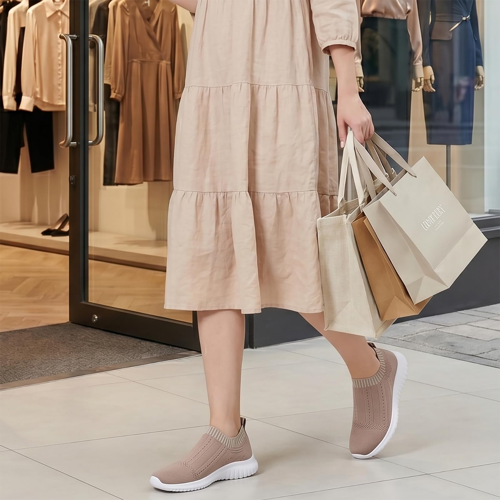 TIOSEBON Scarpe da Corsa per Donna Sportive e Casual in Mesh, Traspiranti, Leggere, Sneakers,