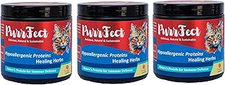 Cat Supplement Topper Powder | Omega 3 6, Amino Acids, Probiotics, Multivitamin | Skin, Coat, Joint, Gut Nutrition | Collagen for Kitten to Adult Cats | Food Additive | 3x150g