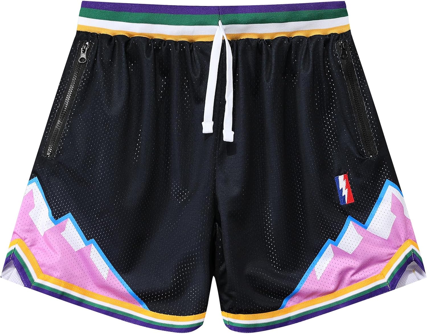 Mens Retro Basketball Shorts Cool Lightweight Mesh Gym Shorts Graphic Sports Athletic Drawstring Short