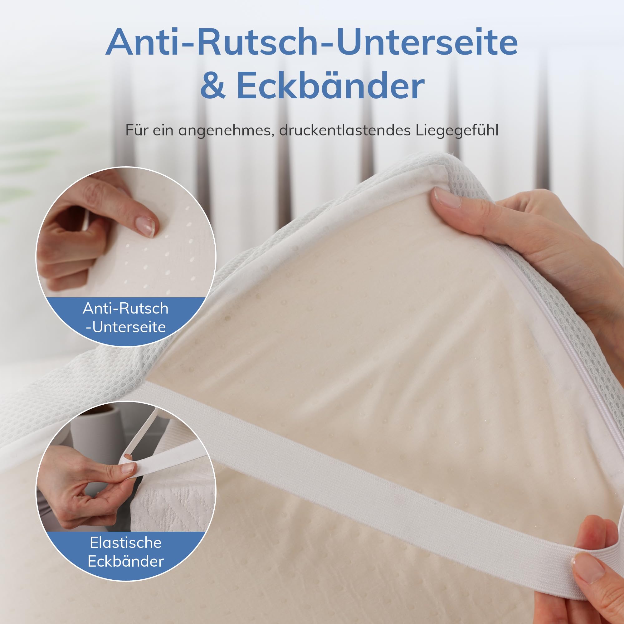 SynthoSpace Matratzen Topper 140x200cm H2, Matratzentopper 140x200 Schlafsofa Bett Memory Foam, Mattress Topper 140x200 Boxspringbett Topper Bezug Waschbarer 5cm Höhe