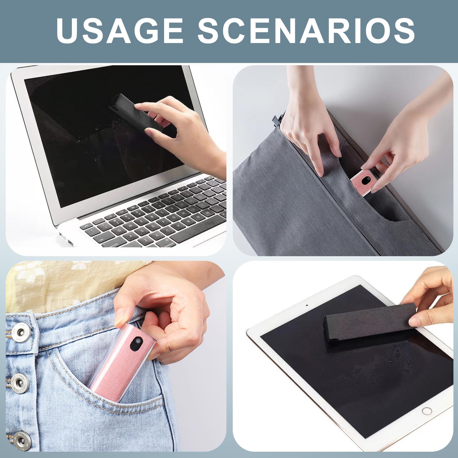 2 PCS Pulitori per Schermo 3 in 1, Spray Pulizia Schermo con Panno in Microfibra, Schermo Spray Detergente Portatile e Facile da Usareper TV Smartphone Tablet PC Laptop e Monitor Auto