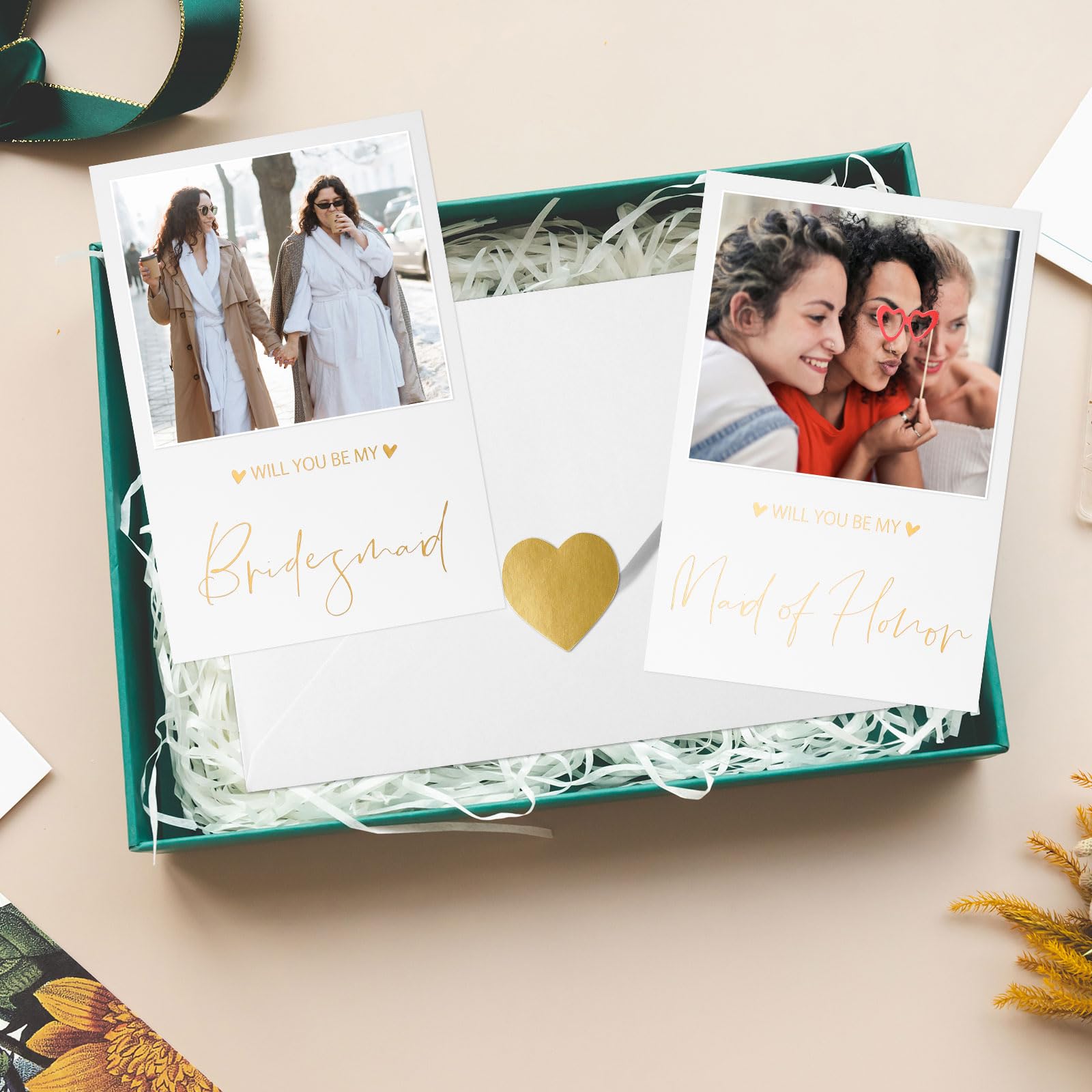 Spakon 16 Biglietti Per Damigella D'Onore Con Buste - Design Floreale Verde Acquerello, Inviti Per Matrimonio E Addio Al Nubilato - 4