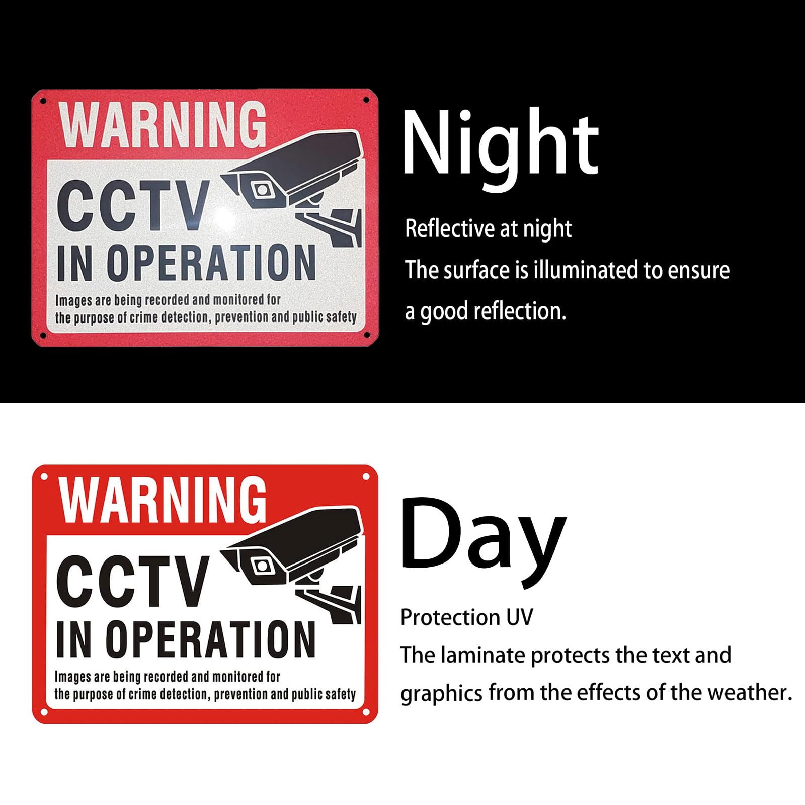 CCTV in Operation Sign Reflective Aluminum - Image 4