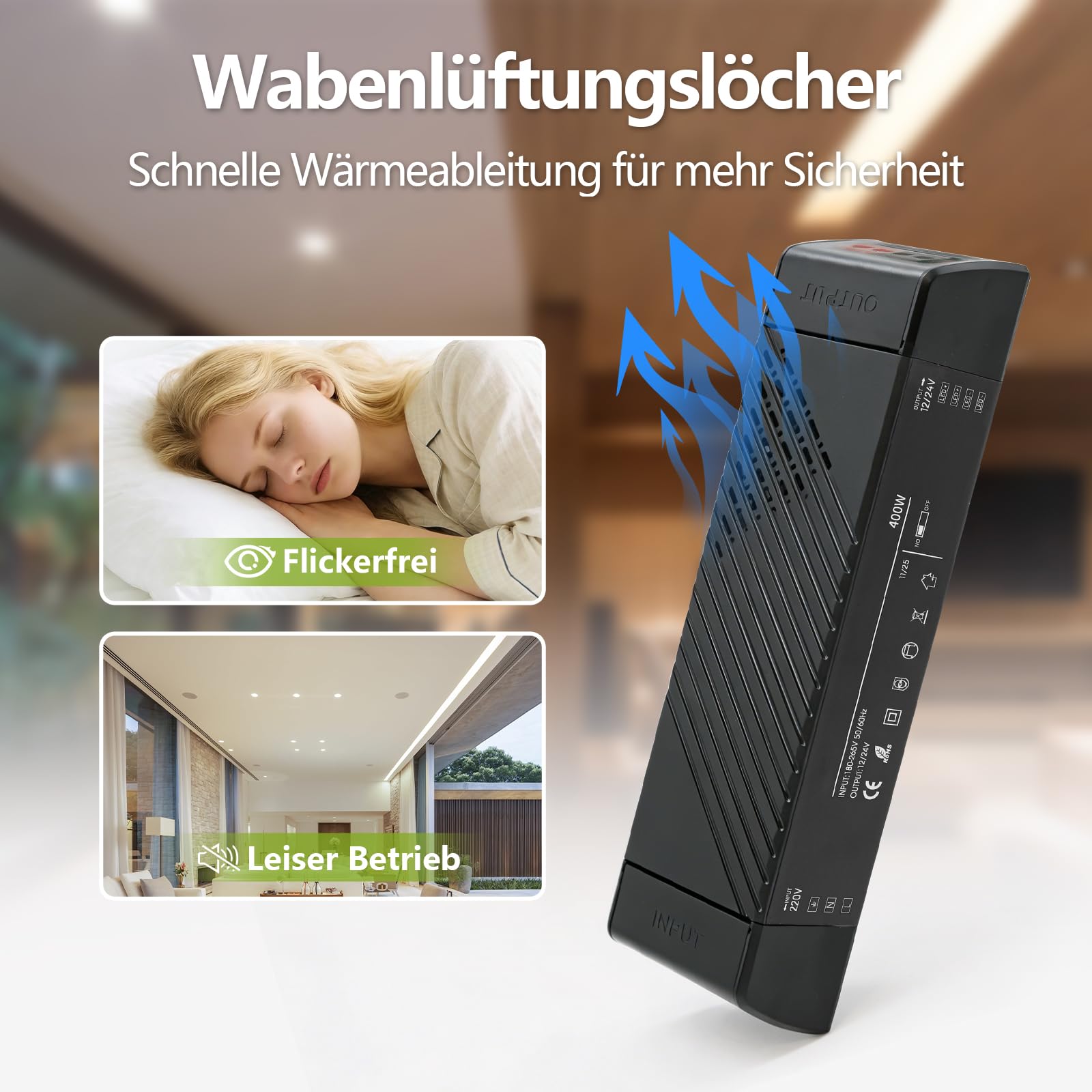 2 Stück LED Trafo Netzteil 230V auf 12V/24V 400W Treiber Schaltnetzteil Transformator DC12V 33.33A/DC24V 16.67A Kompakter Extrem Dünner Konstantspannung Niedervolttrafo