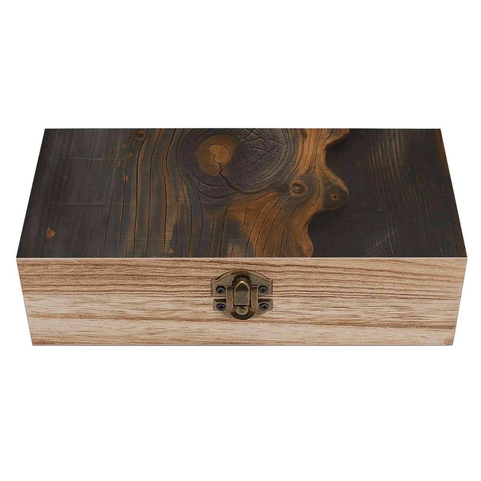SMAZDFXX Rustic Wood with Grain Wooden Storage Box Multipurpose Decorative Box for Jewelry Photo Home Decor