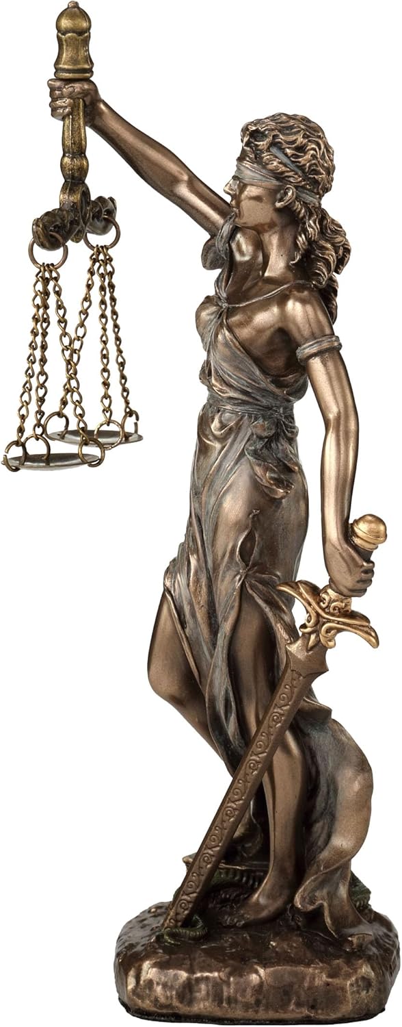 Veronese Design 6 1/2 Themis Greek Goddess of Justice Resin Sculpture Cold Cast Bronze Finish