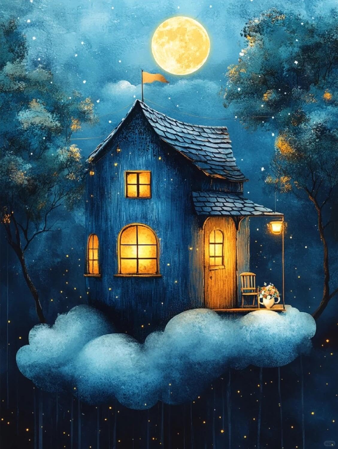 Rqwybcaxn Bead Embroidery Kits Fantasy House 40x50cm