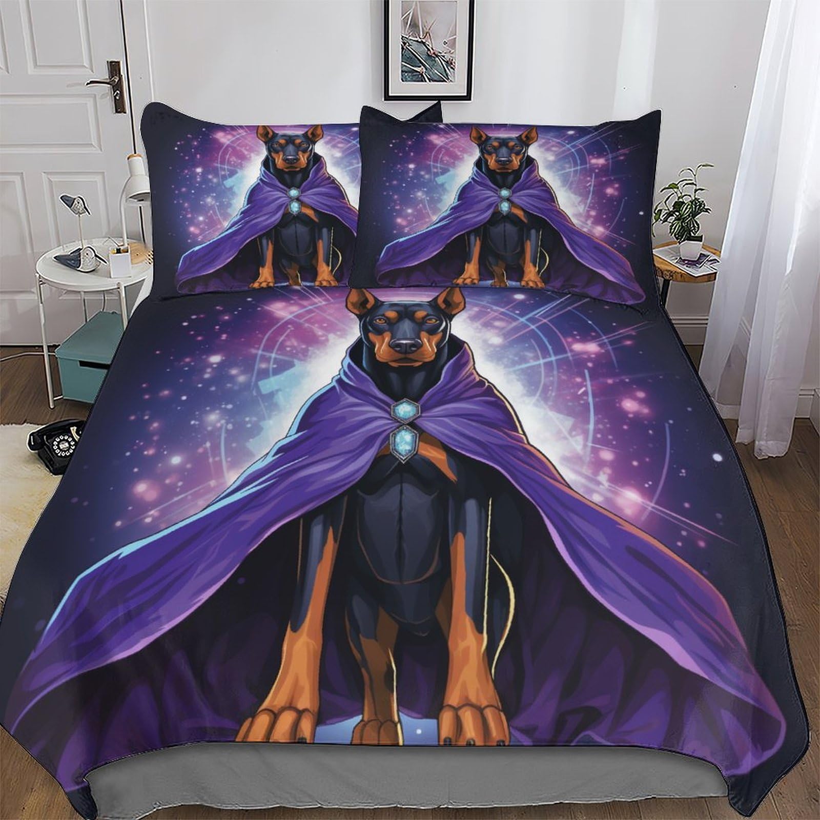 Housse de couette chien literie 3 pièces adultes enfants 220x240