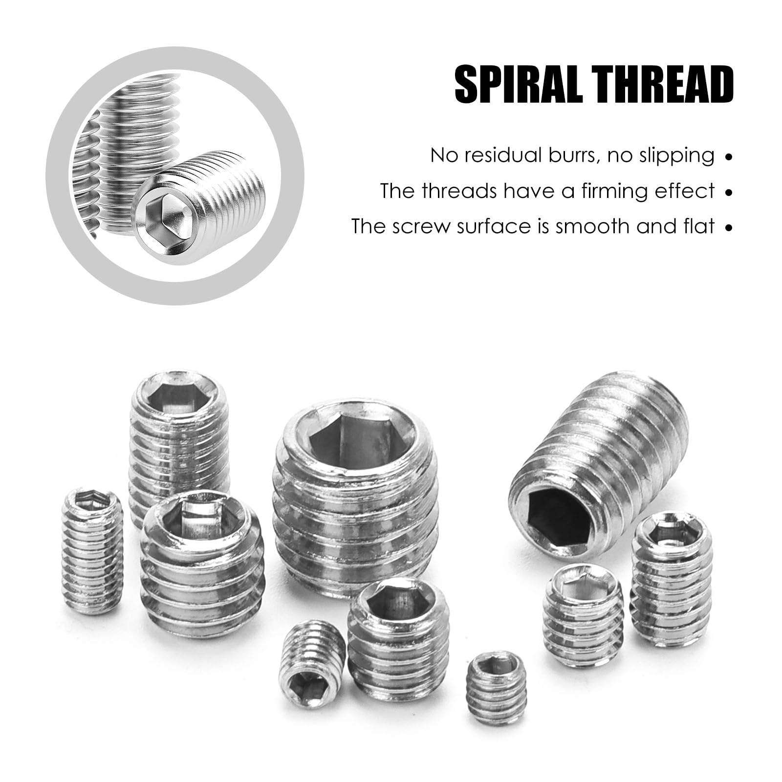 Set di 200 viti a testa esagonale, con filettatura M3, M4, M5, M6, M8, con chiave a brugola, viti a testa esagonale per macchine, viti in acciaio inox