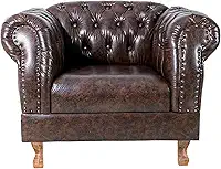 Poltrona Chesterfield Duque Para Sala, Tv, Estar, Recepção, Barbearia, Decoração - Corano Marrom
