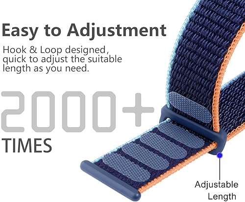 Miniatura 3 de Paquete de 3 correas deportivas de nailon compatibles con Apple Watch de 1.732 in 1.772 in 1.654 in 1.929 in 1.496 in 1.575 in 1.614 in, correa