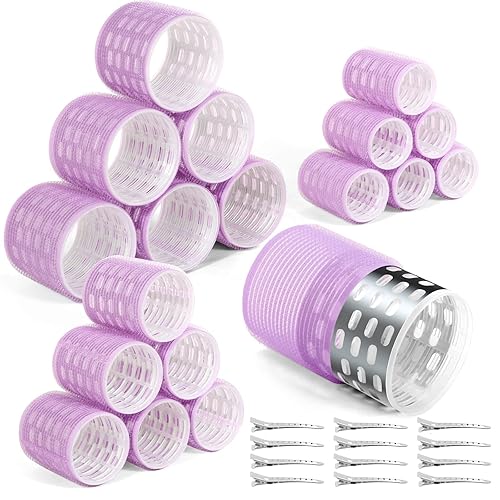 Rodillos térmicos para el cabello, 30 rulos gigantes con clips, rodillos grandes para cabello con 2.32 pulgadas, 1.81 pulgadas, 1.49 pulgadas,
